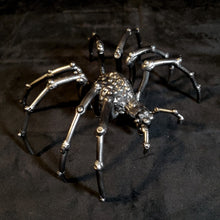 Welded Metal Spider Figurine, Steel Spider Sculpture, Handmade Arachnid Art