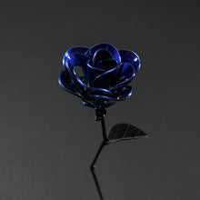 Blue and Black Immortal Rose, Recycled Metal Rose, Steel Rose Sculpture, Welded Rose Art, Steampunk Rose, Unique Gift for Valentine's Day.