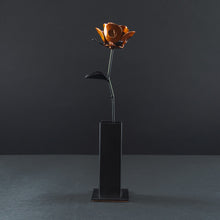 Orange and Black Immortal Rose, Recycled Metal Rose, Steel Rose Sculpture, Welded Rose Art, Steampunk Rose, Unique Gift for Valentine's Day.
