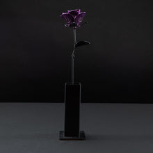 Purple and Black Immortal Rose, Recycled Metal Rose, Steel Rose Sculpture, Welded Rose Art, Steampunk Rose, Unique Gift for Valentine's Day.