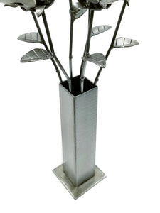 Metal Vase, Welded Bud Vase, Steampunk Vase, Welded Rose Vase for Centerpiece, Flower Holder.