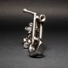 Metal Motorcycle Figurine, Scrap Steel Chopper, Nuts and Bolts Custom Moto Sculpture