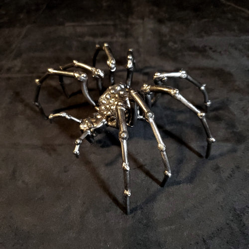 Welded Metal Spider Figurine, Steel Spider Sculpture, Handmade Arachnid Art
