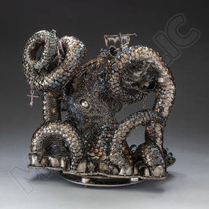 "The Deep Sleep" – Handmade Steel Kraken Sculpture by Artist Jeremy Werkheiser