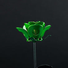 Bright Green and Black Immortal Rose, Recycled Metal Rose, Steel Rose Sculpture, Welded Rose Art, Steampunk Rose, Unique Gift.