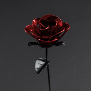 Red and Black Immortal Roses, Recycled Metal Roses, Steel Rose Sculptures, Welded Rose Art, Steampunk Rose, Unique Gift for Valentine's Day.