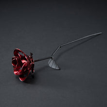 Red and Black Immortal Roses, Recycled Metal Roses, Steel Rose Sculptures, Welded Rose Art, Steampunk Rose, Unique Gift for Valentine's Day.