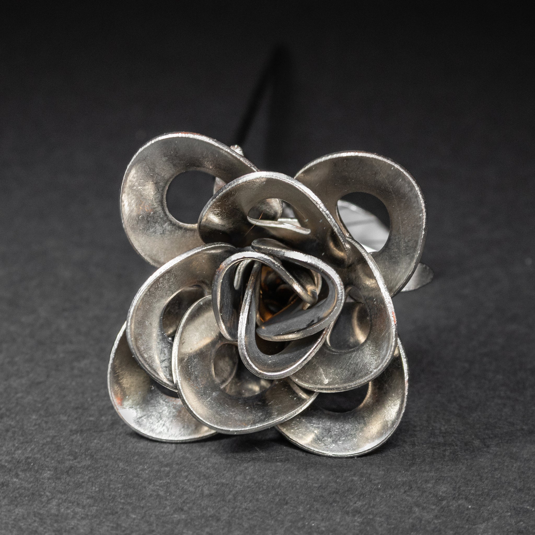 Metal Rose Rattle Two Metal Roses, Metal Rose Pair, Metal Rose Sculptures, Steampunk Ros ...