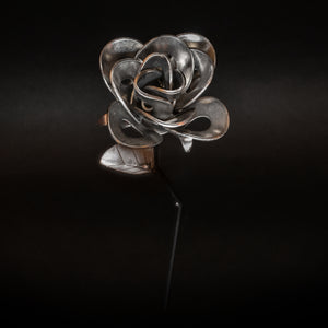 Two Metal Roses, Metal Rose Pair, Metal Rose Sculptures, Steampunk Roses, Two Welded Roses.