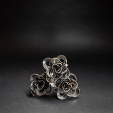 Three Metal Roses and Vase, Metal Roses and Vase, Steampunk Roses Centerpiece, Welded Roses.