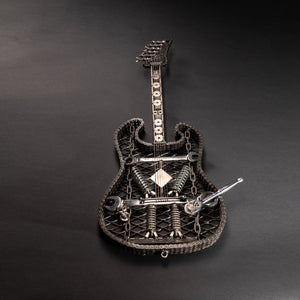 "Custom" Metal Electric Style Guitar Sculpture Heavy Metal Wall Art
