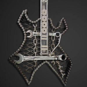 The Hero Metal Electric Guitar Sculpture Heavy Metal Wall Art