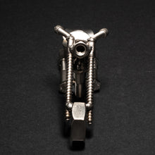 Metal Motorcycle Figurine, Scrap Steel Chopper, Nuts and Bolts Custom Moto Sculpture