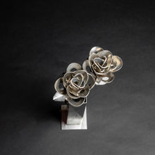 Two Metal Roses and Vase, Metal Roses with Vase, Steampunk Roses Centerpiece, Welded Roses.