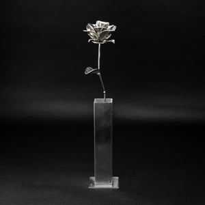 Metal Rose and Vase, Metal Rose and Vase Sculpture, Welded Roses, Immortal Rose and Vase.