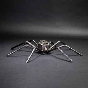 Scrap Metal Spider Figurine, Steel Spider, Metal Arachnid Tarantula Sculpture